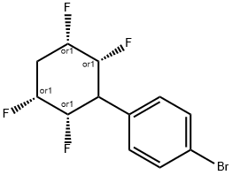 benzene, 1-bromo-4-[(2S,3R,5S,6R)-2,3,5,6-tetrafluorocyclohexyl]-, rel- Structure