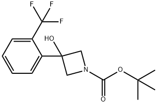 tert-butyl 3-hydroxy-3-[2-(trifluoromethyl)phenyl]azetidine-1-carboxylate 구조식 이미지