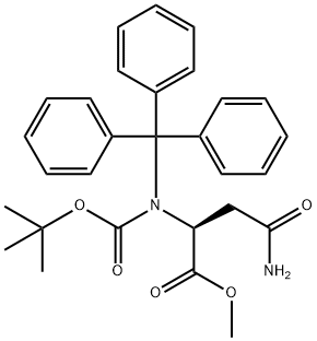 L-Asparagine, N2-[(1,1-dimethylethoxy)carbonyl]-N-(triphenylmethyl)-, methyl ester Structure