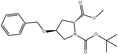 O1-tert-butyl O2-methyl (2R,4S)-4-benzyloxypyrrolidine-1,2-dicarboxylate Structure