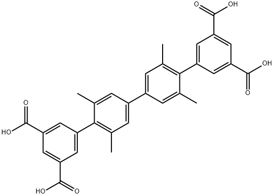 [1,1':4',1'':4'',1'''-Quaterphenyl]-3,3''',5,5'''-tetracarboxylic acid, 2',3'',5'',6'-tetramethyl- Structure