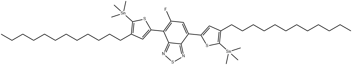 2,1,3-Benzothiadiazole, 4,7-bis[4-dodecyl-5-(trimethylstannyl)-2-thienyl]-5-fluoro- Structure