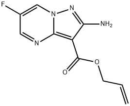Pyrazolo[1,5-a]pyrimidine-3-carboxylic acid, 2-amino-6-fluoro-, 2-propen-1-yl ester 구조식 이미지