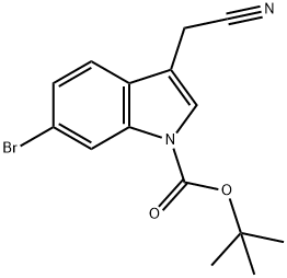 1H-Indole-1-carboxylic acid, 6-bromo-3-(cyanomethyl)-, 1,1-dimethylethyl ester Structure