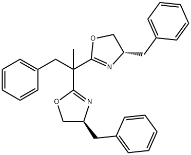 Oxazole, 2,2'-(1-methyl-2-phenylethylidene)bis[4,5-dihydro-4-(phenylmethyl)-, (4S,4'S)- Structure