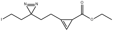 Ethyl 2-(2-(3-(2-iodoethyl)-3H-diazirin-3-yl)ethyl)cycloprop-2-ene-1-carboxylate Structure