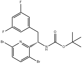 Carbamic acid, N-[(1S)-1-(3,6-dibromo-2-pyridinyl)-2-(3,5-difluorophenyl)ethyl]-, 1,1-dimethylethyl ester Structure