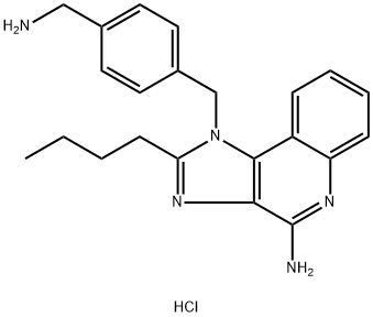 1-(4-(Aminomethyl)benzyl)-2-butyl-1H-imidazo[4,5-c]quinolin-4-amine dihydrochloride 구조식 이미지