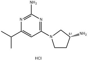 4-[(3R)-3-amino-1-pyrrolidinyl]-6-(1-methylethyl)-2-Pyrimidinamine.hydrochloride (1:) Structure