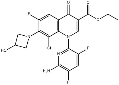 1-(6-Amino-3,5-difluoro-2-pyridinyl)-8-chloro-6-fluoro-1,4-dihydro-7-(3-hydroxy-1-azetidinyl)-4-oxo-3-quinolinecarboxylic acid ethyl ester Structure