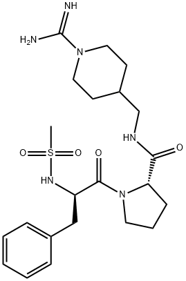 L-Prolinamide, N-(methylsulfonyl)-D-phenylalanyl-N-[[1-(aminoiminomethyl)-4-piperidinyl]methyl]- Structure