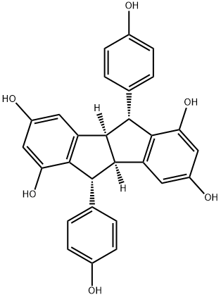 Indeno[2,1-a]indene-1,3,6,8-tetrol, 4b,5,9b,10-tetrahydro-5,10-bis(4-hydroxyphenyl)-, (4bR,5R,9bR,10R)- Structure