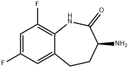 (S)-3-Amino-7,9-difluoro-1,3,4,5-tetrahydro-2H-benzo[b]azepin-2-one 구조식 이미지