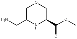 3-Morpholinecarboxylic acid, 5-(aminomethyl)-,methylester,(3S)- 구조식 이미지