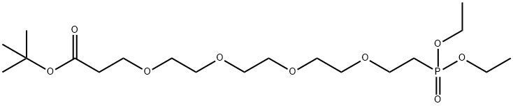 t-butyoxycarboxy-PEG4-phosphonic acid ethyl ester 구조식 이미지