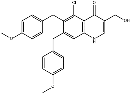 4(1H)-Quinolinone, 5-chloro-3-(hydroxymethyl)-6,7-bis[(4-methoxyphenyl)methyl]- Structure