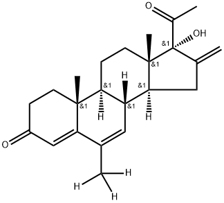 Pregna-4,6-diene-3,20-dione, 17-hydroxy-6-(methyl-d3)-16-methylene- (9CI) Structure