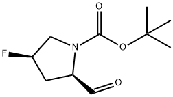 1-Pyrrolidinecarboxylic acid, 4-fluoro-2-formyl-, 1,1-dimethylethyl ester, (2R,4R)- Structure