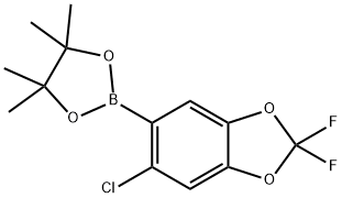 1,3-Benzodioxole, 5-chloro-2,2-difluoro-6-(4,4,5,5-tetramethyl-1,3,2-dioxaborolan-2-yl)- 구조식 이미지