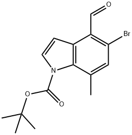 N-Boc 5-Bromo-7-methyl-1H-indole-4-carbaldehyde 구조식 이미지