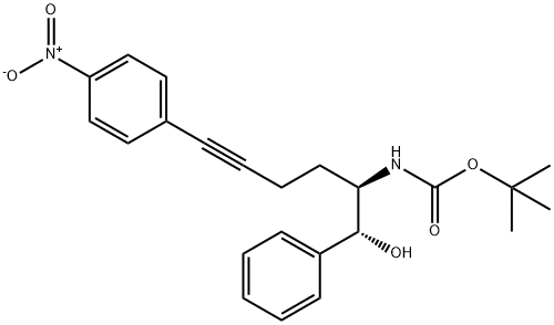 Carbamic acid, N-[(1R)-1-[(R)-hydroxyphenylmethyl]-5-(4-nitrophenyl)-4-pentyn-1-yl]-, 1,1-dimethylethyl ester Structure