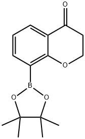 4H-1-Benzopyran-4-one, 2,3-dihydro-8-(4,4,5,5-tetramethyl-1,3,2-dioxaborolan-2-yl)- Structure