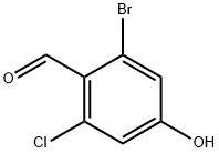 Benzaldehyde, 2-bromo-6-chloro-4-hydroxy- Structure