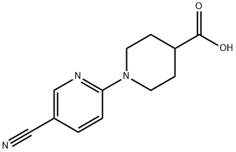 4-Piperidinecarboxylic acid, 1-(5-cyano-2-pyridinyl)- Structure