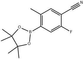 2-Fluoro-5-methyl-4-(4,4,5,5-tetramethyl-1,3,2-dioxaborolan-2-yl)benzonitrile Structure