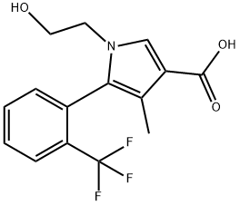 1-(2-hydroxyethyl)-4-methyl-5-(2-(trifluoromethyl)phenyl)-1H-pyrrole-3-carboxylic acid Structure