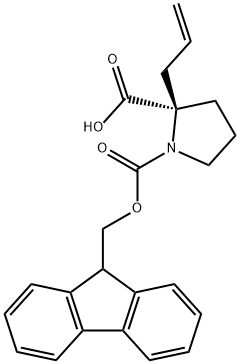 1,2-Pyrrolidinedicarboxylic acid, 2-(2-propen-1-yl)-, 1-(9H-fluoren-9-ylmethyl) ester, (2R)- 구조식 이미지