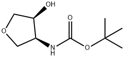 Carbamic acid,  N -[(3 S ,4 S )-tetrahydro-4- hydroxy-3-furanyl]-, 1,1-dimethylethyl ester Structure