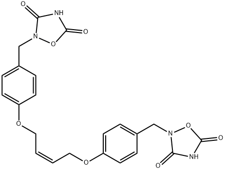 1,2,4-Oxadiazolidine-3,5-dione, 2,2'-[(2Z)-2-butene-1,4-diylbis(oxy-4,1-phenylenemethylene)]bis- Structure