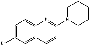 Quinoline, 6-bromo-2-(1-piperidinyl)- Structure