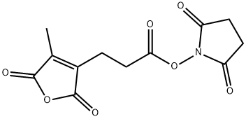 3-Furanpropanoic acid, 2,5-dihydro-4-methyl-2,5-dioxo-, 2,5-dioxo-1-pyrrolidinyl ester Structure