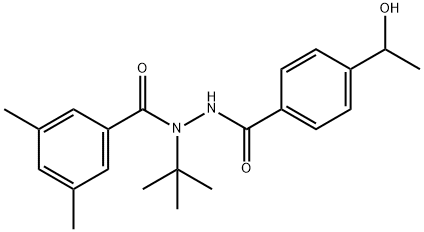 Benzoic acid, 3,5-dimethyl-, 1-(1,1-dimethylethyl)-2-[4-(1-hydroxyethyl)benzoyl]hydrazide Structure