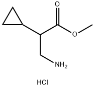 Cyclopropaneacetic acid, α-(aminomethyl)-, methyl ester, hydrochloride (1:1) Structure