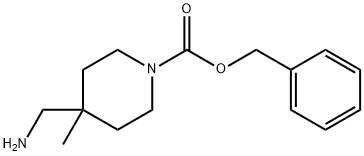 1-Piperidinecarboxylic acid, 4-(aminomethyl)-4-methyl-, phenylmethyl ester Structure