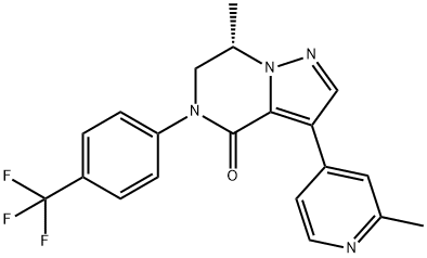 Pyrazolo[1,5-a]pyrazin-4(5H)-one, 6,7-dihydro-7-methyl-3-(2-methyl-4-pyridinyl)-5-[4-(trifluoromethyl)phenyl]-, (7S)- Structure