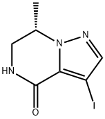 Pyrazolo[1,5-a]pyrazin-4(5H)-one, 6,7-dihydro-3-iodo-7-methyl-, (7S)- Structure