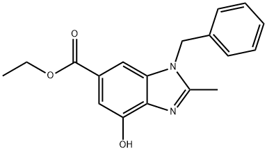 1H-Benzimidazole-6-carboxylic acid, 4-hydroxy-2-methyl-1-(phenylmethyl)-, ethyl ester 구조식 이미지