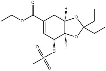 (3aR,7R,7aR)-Ethyl 2,2-Diethyl-7-((methylsulfonyl)oxy)-3a,4,7,7a-tetrahydrobenzo[d][1,3]dioxole-5-carboxylate Structure