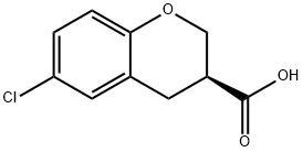 (3S)-6-Chloro-3,4-dihydro-2H-1-benzopyran-3-carboxylic acid 구조식 이미지