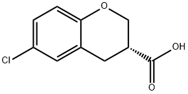 (3R)-6-Chloro-3,4-dihydro-2H-1-benzopyran-3-carboxylic acid 구조식 이미지