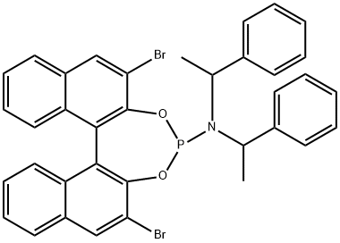 (11bR)-2,6-dibromo-N,N-bis((R)-1-phenylethyl)dinaphtho[2,1-d:1',2'-f][1,3,2]dioxaphosphepin-4-amine Structure