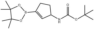 Carbamic acid, N-[3-(4,4,5,5-tetramethyl-1,3,2-dioxaborolan-2-yl)-2-cyclopenten-1-yl]-, 1,1-dimethylethyl ester Structure