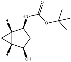 Carbamic acid, N-[(1S,2S,4R,5R)-4-hydroxybicyclo[3.1.0]hex-2-yl]-, 1,1-dimethylethyl ester Structure