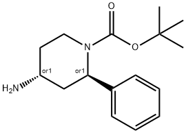 1-Piperidinecarboxylic acid, 4-amino-2-phenyl-, 1,1-dimethylethyl ester, (2R,4R)… 구조식 이미지