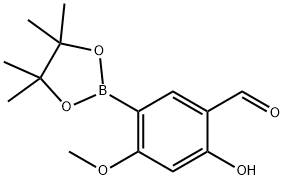 Benzaldehyde, 2-hydroxy-4-methoxy-5-(4,4,5,5-tetramethyl-1,3,2-dioxaborolan-2-yl)- Structure