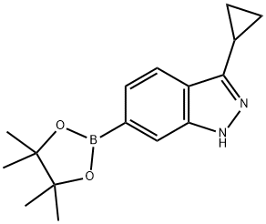 3-Cyclopropyl-6-(tetramethyl-1,3,2-dioxaborolan-2-yl)-1H-indazole Structure